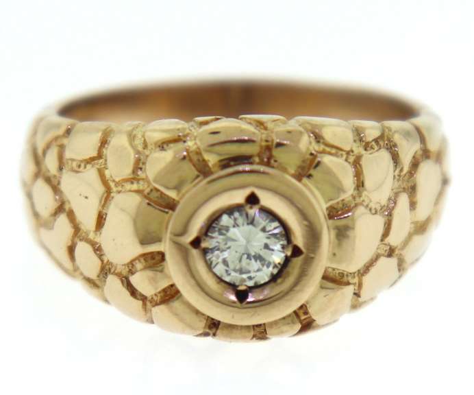 Unique 14kt YG Diamond Nugget Ring