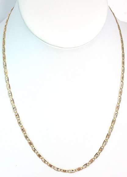 Tri-Color Gold Mariner Link Necklace