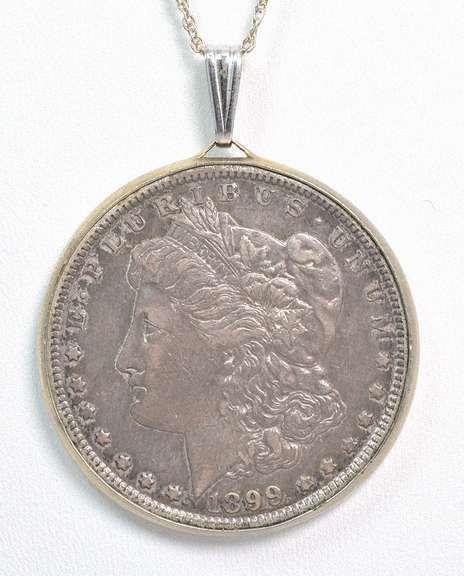 Morgan Silver Dollar Pendant & Chain