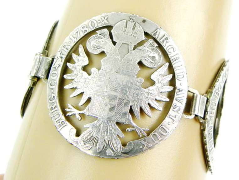 Fantastic 1780 Austrian Sterling Coin Bracelet