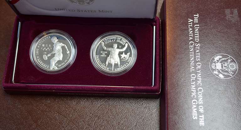 1996 Proof 2Coin$ Set, Tennis Wheelchair, OGP