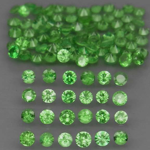 Rare 2.87ct untreated apple green Tsavorite set