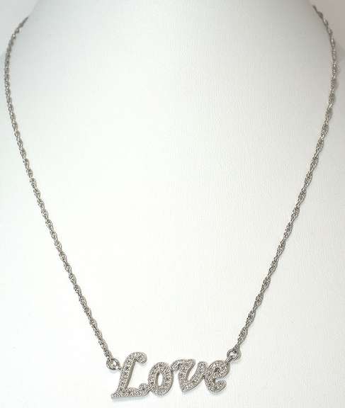 Diamond Love Necklace in Sterling Silver