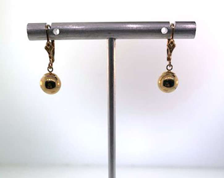 Dangling 14kt Ball Pendant and Earring Set