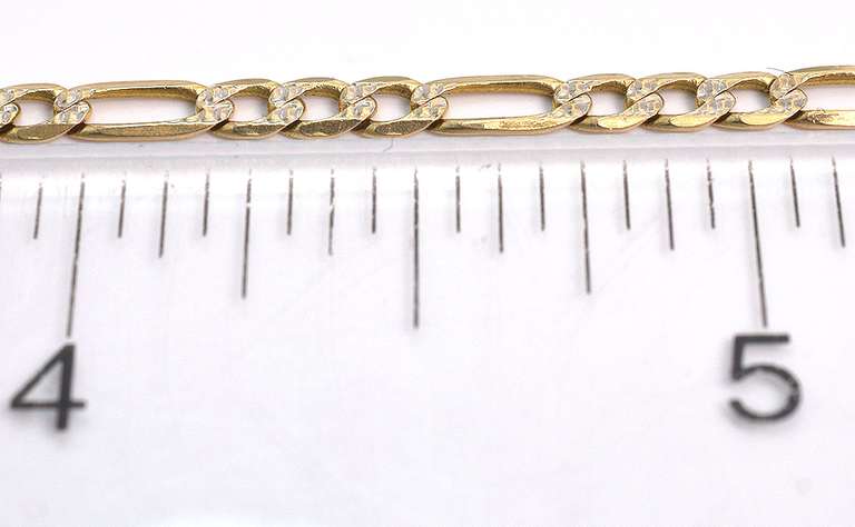 Nice 23-Inch Textured Figaro Chain in 14KT Yellow Gold