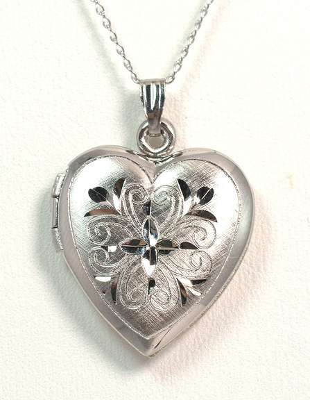 Sweet Lasered Heart Locket in Sterling Silver