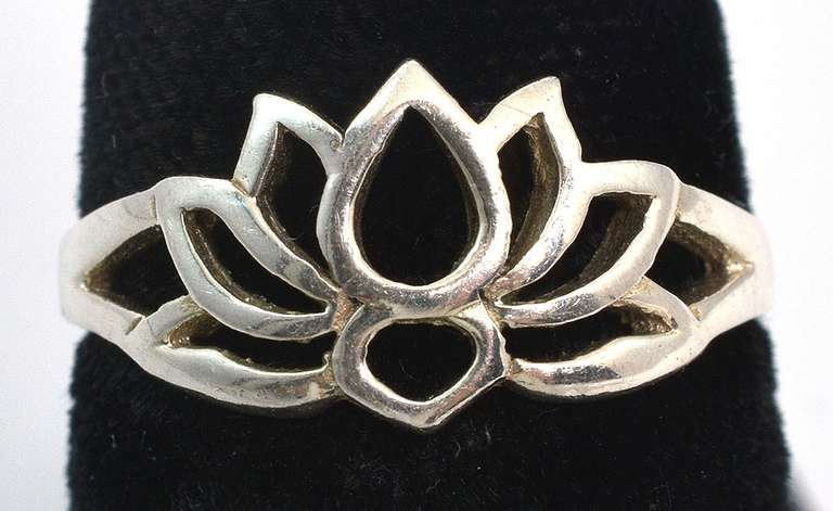 Simple Lotus Ring in Sterling Silver