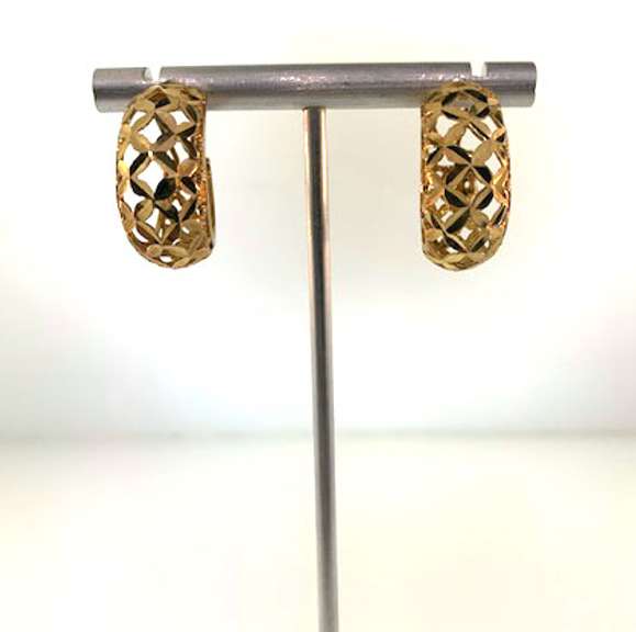 Beautiful Open-Weave 14kt Hoops