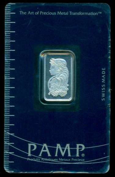 Pure Platinum PAMP 5 gram bar sealed in card