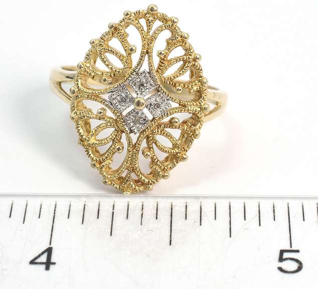 14KT Fancy Mounting with Diamond Accents