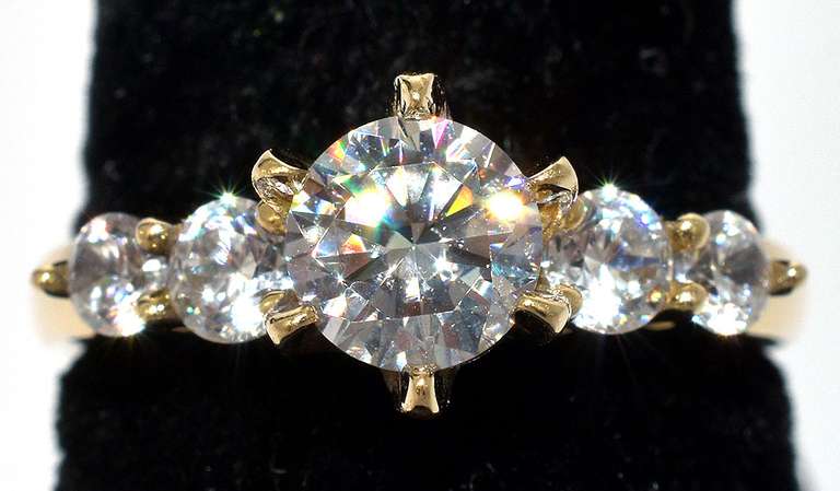 Incredible Flashy CZ Ring in Yellow Gold