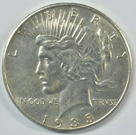 Fully struck near Mint 1935-P Peace Silver Dollar