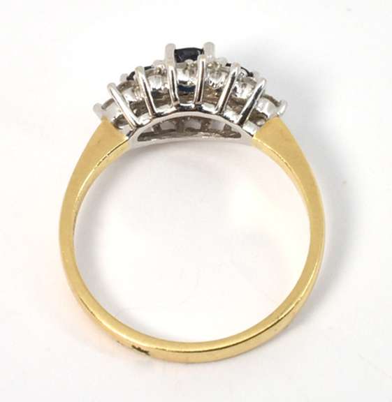 Sweet Sapphire and Diamond Cluster