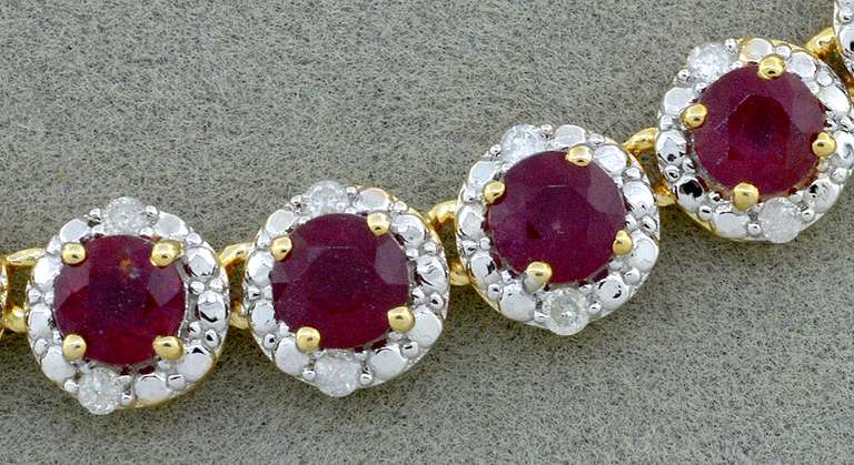 Gorgeous Ruby & Diamond Necklace in Vermeil