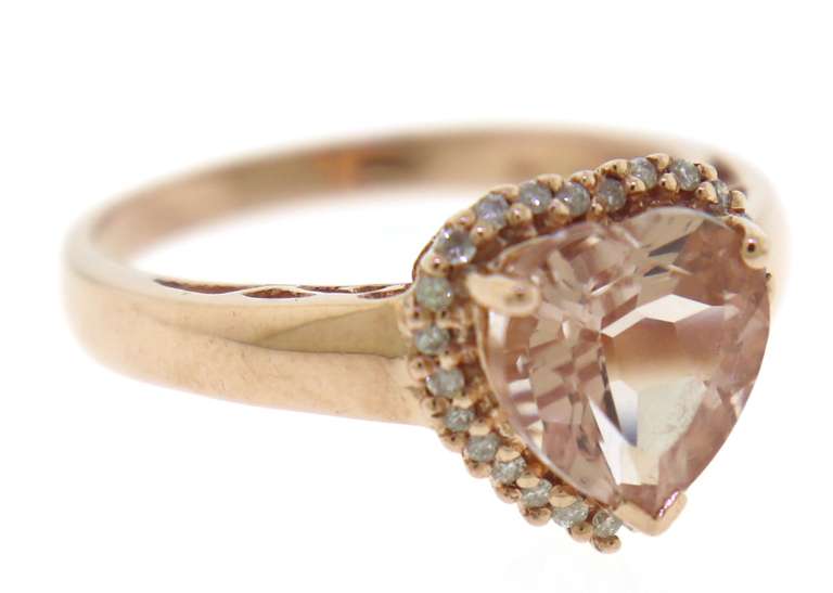 Favorite Morganite Heart w Diamond Halo Ring