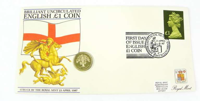 1987 1st Day English Uncirculated 1 Pound Coin