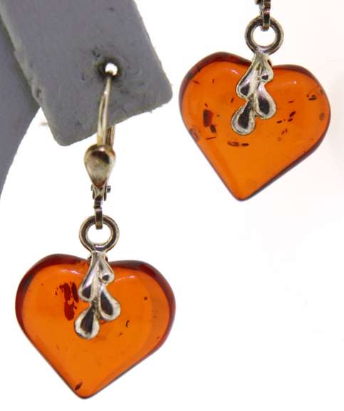 Sterling Silver Heart Drop Earrings