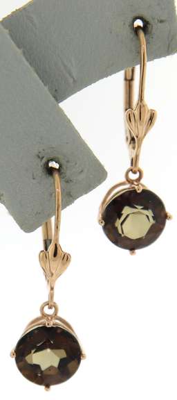Stunning Smokey Quartz Lever Back Dangle Earrings
