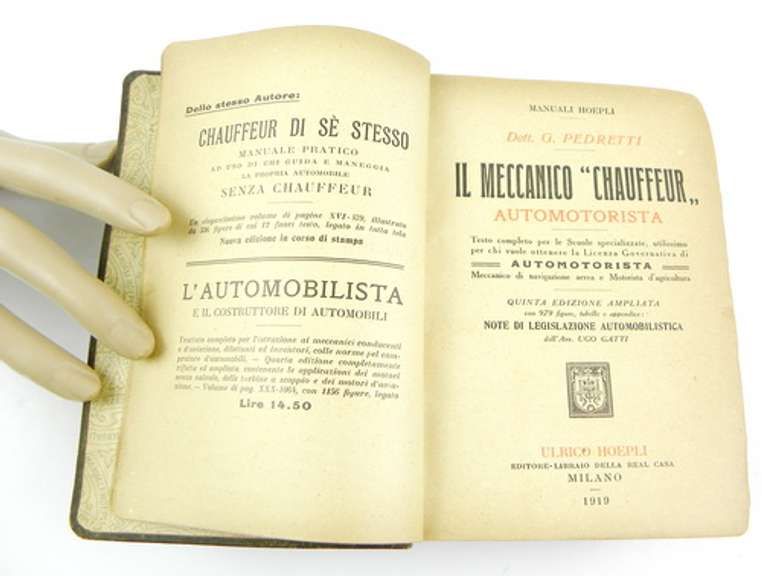 1919 Italian Mechanics Automobile Book