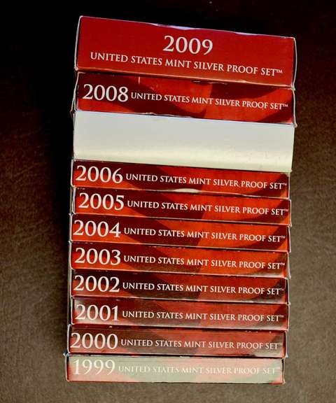 11 Silver Proof Sets 1999-2009 All State & Territory