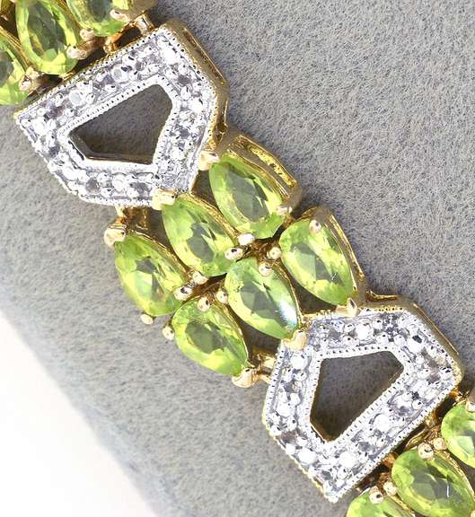 Absolutely Fascinating 48.31CTW Peridot & Topaz Necklace in Vermeil