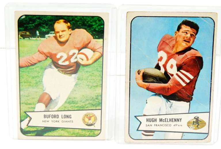 2 Bowman Gum 1954 Football Cards