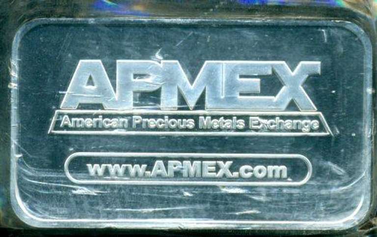 Apmex 10 Troy Oz. pure .999 fine silver bar in plastic