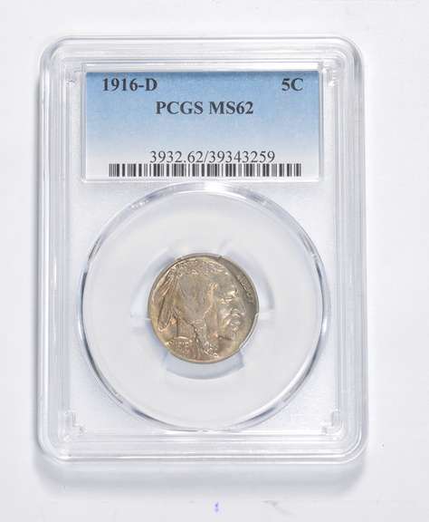 MS62 1916-D Indian Head Buffalo Nickel - Graded PCGS