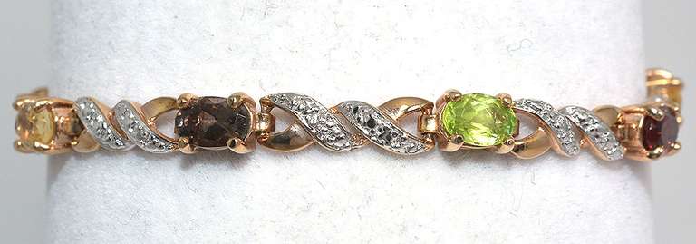 Multi-Gemstone Vermeil, 925 Bracelet