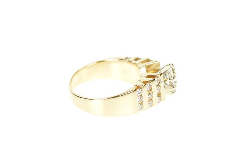 14K Yellow Gold 0.74 Ctw Marquise Diamond Channel Engagement Ring