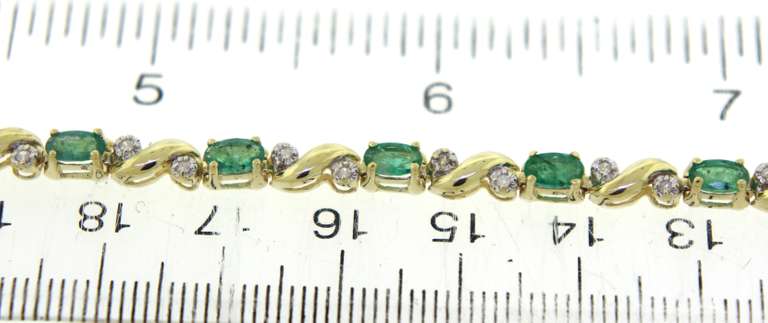 Stunning Emerald and Diamond Accent Line Bracelet