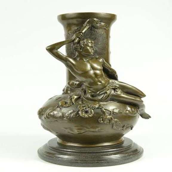 Nude Man Bronze Vase Sculpture