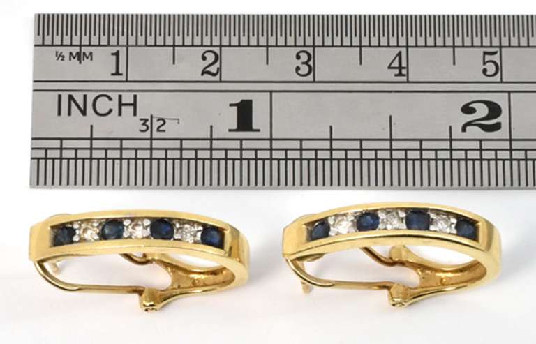 Fashionable Sapphire & Diamond Earrings