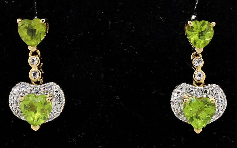 Enamoring Peridot & Topaz Dangle Earrings in Sterling Silver