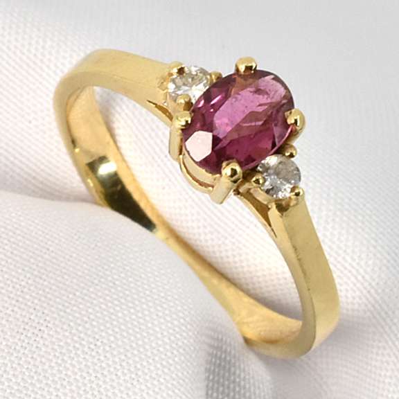 Reddish Pink Tourmaline Ring