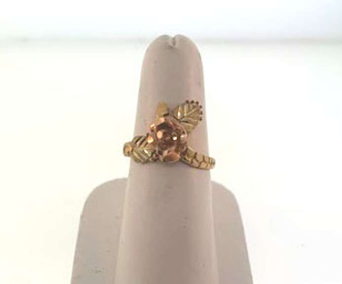Feminine 10kt Gold Rose Ring