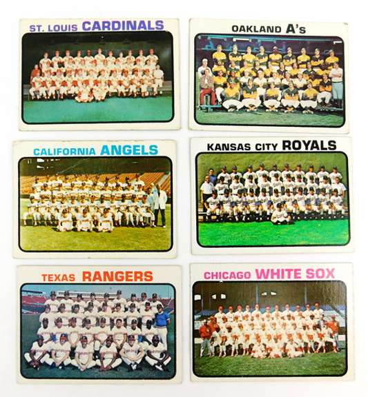 6 Topps 1963 Team Baseball Cards