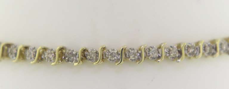 Classic 14kt YG lllusion Set Diamond Bracelet