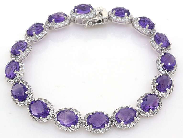 Dazzling Amethyst & Topaz Bracelet in Sterling Silver