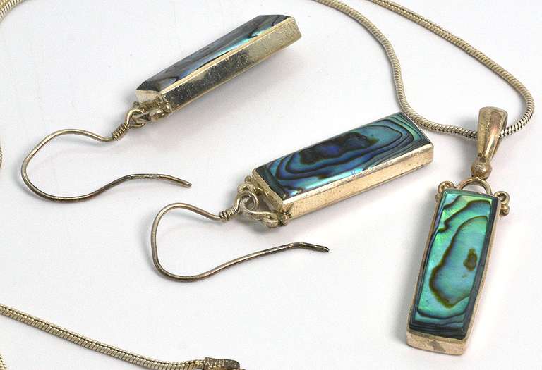 Earrings & Necklace Set with Abalone