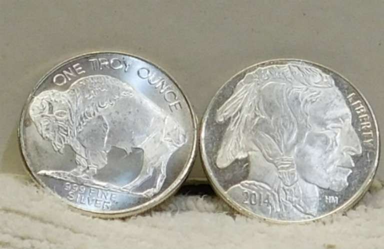1 oz Sil Round Unc Indian/Buffalo