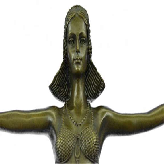 Belly Dancer Bronze Figurine on Marble Base Sculpture