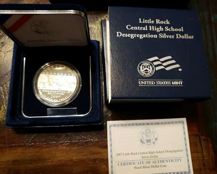 (2) DCAM Proof $1 U.S. Silver Coins 2007 Littlerock  & 2008 Silver Eagle!