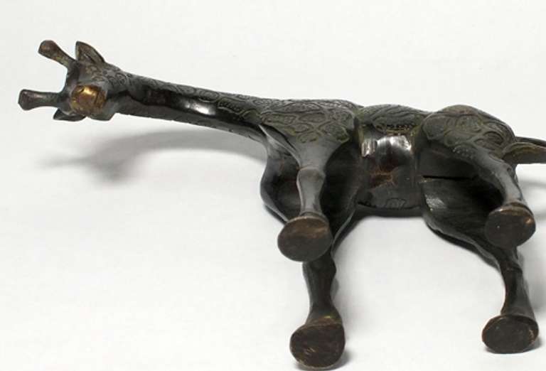 Vintage Hand made  Metal Giraffe Statue