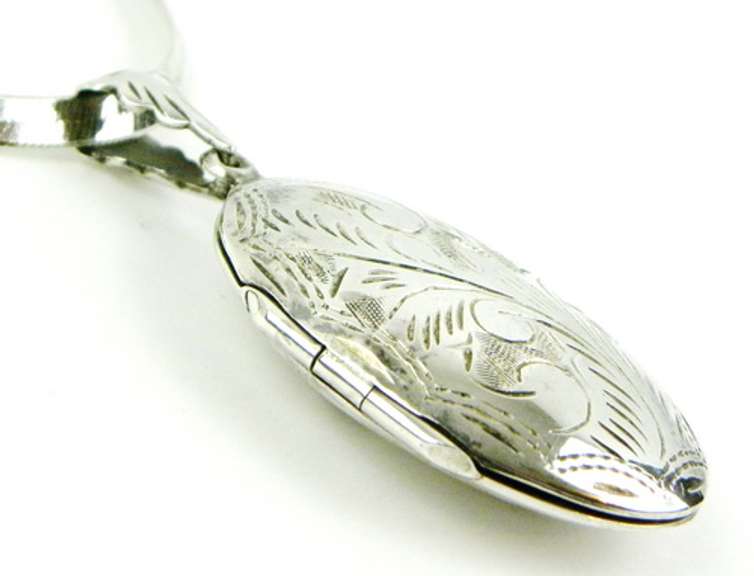 Sterling Silver Engraved Locket & Chain