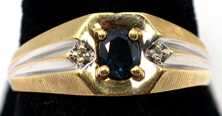 Men's Sapphire Two Tone Ring