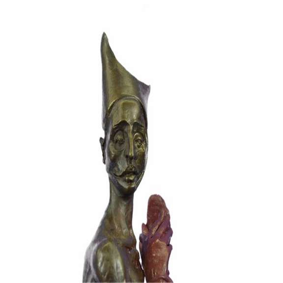 Clown Wearing only Gloves Bronze Sculpture