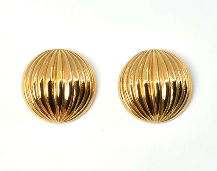 Ridged Hemisphere Style Earrings