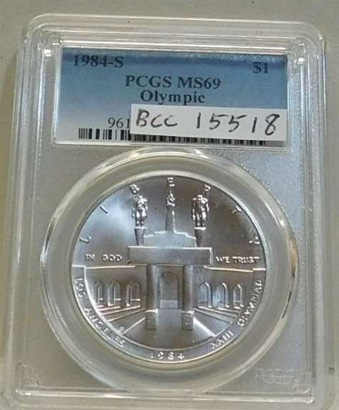 1984-S Sil Unc Olympic Dol PCGS 69