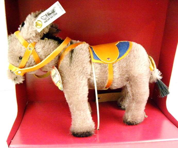 1988 Steiff Museum Collection Mohair Donkey, Mint in Box